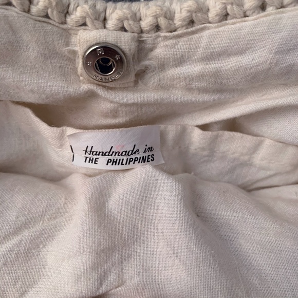 Vintage 70s Macrame Knit Large Bag Tote Purse - Picture 6 of 7